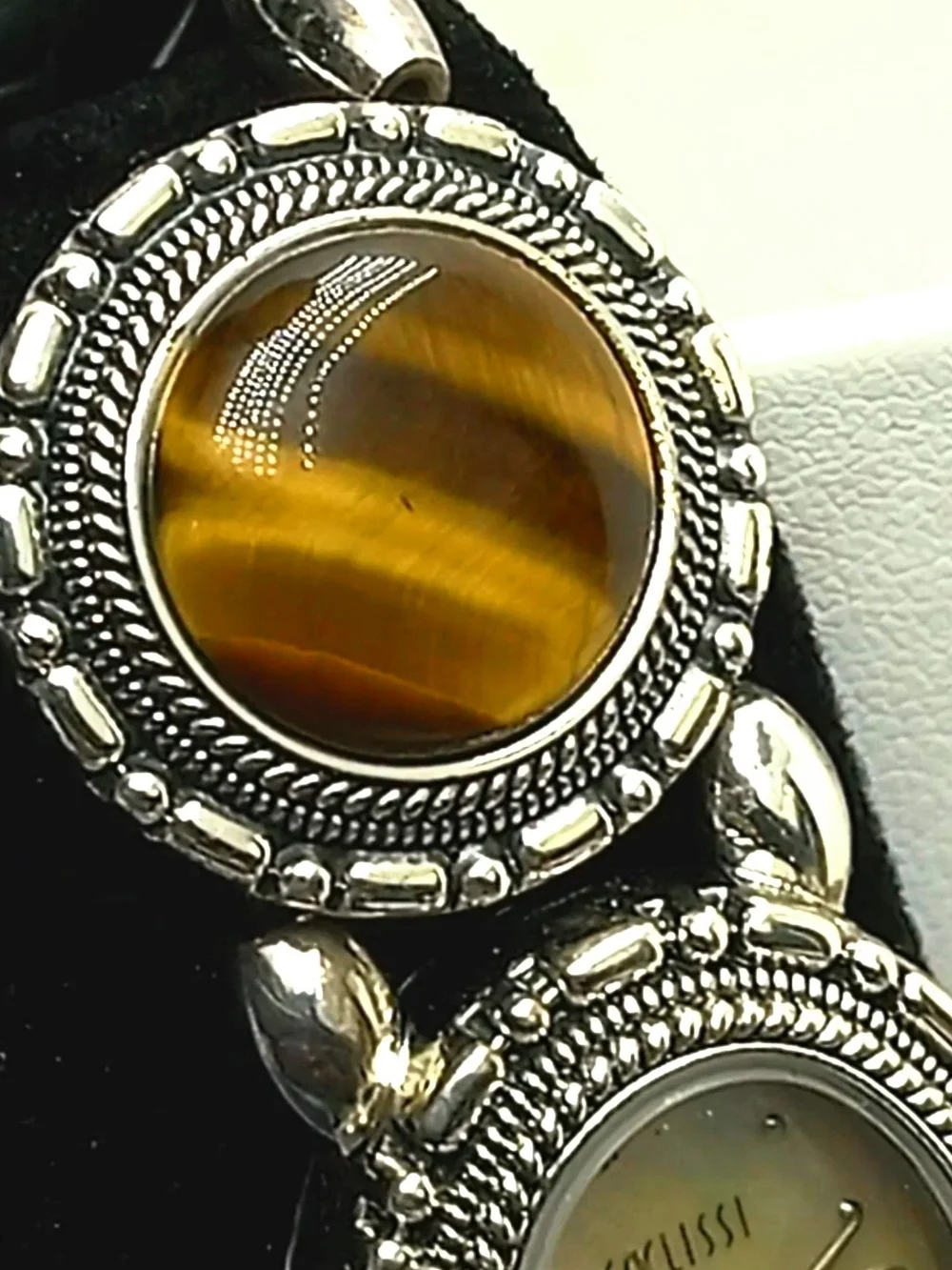 Sterling Silver- Precious Stones Women's Bracelet Watch